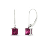 Load image into Gallery viewer, 2-ct-princess-cut-pink-sapphire-leverback-dangle-earrings-in-white-gold-fdear11236prgsadrpiangle1-2.00ct-nl-wg.jpg?v=1765510590