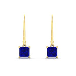 Load image into Gallery viewer, 2-ct-princess-cut-sapphire-leverback-dangle-earrings-in-yellow-gold-fdear11236prgsablangle2-2.00ct-nl-yg.jpg?v=1765510591