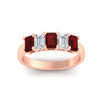 Load image into Gallery viewer, 2-ct-ruby-emerald-cut-5-stone-wedding-band-in-rose-gold-fdwb8008emgrudrangle5-2.00ct-nl-rg