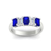 Load image into Gallery viewer, 2-ct-sapphire-emerald-cut-5-stone-wedding-band-in-white-gold-fdwb8008emgsablangle5-2.00ct-nl-wg