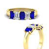 Load image into Gallery viewer, 2-ct-sapphire-emerald-cut-5-stone-wedding-band-in-yellow-gold-fdwb8008emgsablangle3-2.00ct-nl-yg