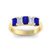 Load image into Gallery viewer, 2-ct-sapphire-emerald-cut-5-stone-wedding-band-in-yellow-gold-fdwb8008emgsablangle5-2.00ct-nl-yg