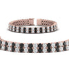 Load image into Gallery viewer, 2-row-round-tennis-bracelet-with-black-diamond-in-rose-gold-FDBRC9701GBLACKANGLE1-NL-RG