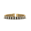 Load image into Gallery viewer, 2-row-round-tennis-bracelet-with-black-diamond-in-yellow-gold-FDBRC9701GBLACK-NL-YG