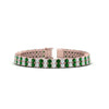 Load image into Gallery viewer, 2-row-round-tennis-diamond-bracelet-with-emerald-in-rose-gold-FDBRC9701GEMGR-NL-RG