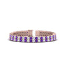 Load image into Gallery viewer, 2-row-round-tennis-diamond-bracelet-with-purple-topaz-in-rose-gold-FDBRC9701GVITO-NL-RG
