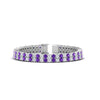 Load image into Gallery viewer, 2-row-round-tennis-diamond-bracelet-with-purple-topaz-in-white-gold-FDBRC9701GVITO-NL-WG