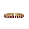 Load image into Gallery viewer, 2-row-round-tennis-diamond-bracelet-with-ruby-in-yellow-gold-FDBRC9701GRUDR-NL-YG