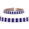 Load image into Gallery viewer, 2-row-round-tennis-diamond-bracelet-with-sapphire-in-rose-gold-FDBRC9701GSABLANGLE1-NL-RG
