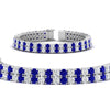 Load image into Gallery viewer, 2-row-round-tennis-diamond-bracelet-with-sapphire-in-white-gold-FDBRC9701GSABLANGLE1-NL-WG