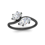 Load image into Gallery viewer, 2-stone-swirl-engagement-ring-in-black-gold-fd11559r-nl-bg