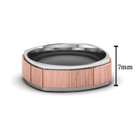 Load image into Gallery viewer, 2 Tone Gold Texture Square Band Ring