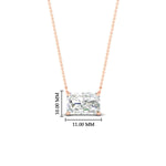 Load image into Gallery viewer, Horizontal Radiant Diamond Solitaire Pendant