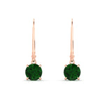 Load image into Gallery viewer, 2.00-ct-round-cut-emerald-leverback-dangle-earrings-in-rose-gold-fdear11236rogemgrangle2-2.00ct-nl-rg.jpg?v=1768373571