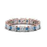 Load image into Gallery viewer, 2.50-carat-art-deco-diamond-eternity-wedding-band-with-blue-topaz-in-rose-gold-FDEWB123628PR(3.00MM)GICBLTO-NL-RG.jpg