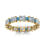 Load image into Gallery viewer, 2.50-carat-art-deco-diamond-eternity-wedding-band-with-blue-topaz-in-yellow-gold-FDEWB123628PR(3.00MM)GICBLTO-NL-YG.jpg