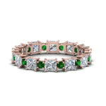 Load image into Gallery viewer, 2.50-carat-art-deco-diamond-eternity-wedding-band-with-emerald-in-rose-gold-FDEWB123628PR(3.00MM)GEMGR-NL-RG.jpg