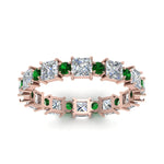Load image into Gallery viewer, 2.50-carat-art-deco-diamond-eternity-wedding-band-with-emerald-in-rose-gold-FDEWB123628PR(3.00MM)GEMGR-NL-RG.jpg