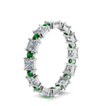 Load image into Gallery viewer, 2.50-carat-art-deco-diamond-eternity-wedding-band-with-emerald-in-white-gold-FDEWB123628PR(3.00MM)GEMGR-NL-WG.jpg
