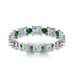 Load image into Gallery viewer, 2.50-carat-art-deco-diamond-eternity-wedding-band-with-emerald-in-white-gold-FDEWB123628PR(3.00MM)GEMGR-NL-WG.jpg