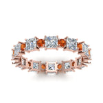 Load image into Gallery viewer, 2.50-carat-art-deco-diamond-eternity-wedding-band-with-orange-sapphire-in-rose-gold-FDEWB123628PR(3.00MM)GSAOR-NL-RG.jpg