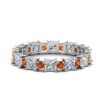 Load image into Gallery viewer, 2.50-carat-art-deco-diamond-eternity-wedding-band-with-orange-sapphire-in-white-gold-FDEWB123628PR(3.00MM)GSAOR-NL-WG.jpg