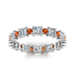 Load image into Gallery viewer, 2.50-carat-art-deco-diamond-eternity-wedding-band-with-orange-sapphire-in-white-gold-FDEWB123628PR(3.00MM)GSAOR-NL-WG.jpg