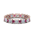 Load image into Gallery viewer, 2.50-carat-art-deco-diamond-eternity-wedding-band-with-pink-sapphire-in-rose-gold-FDEWB123628PR(3.00MM)GSADRPI-NL-RG.jpg