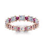 Load image into Gallery viewer, 2.50-carat-art-deco-diamond-eternity-wedding-band-with-pink-sapphire-in-rose-gold-FDEWB123628PR(3.00MM)GSADRPI-NL-RG.jpg