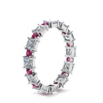 Load image into Gallery viewer, 2.50-carat-art-deco-diamond-eternity-wedding-band-with-pink-sapphire-in-white-gold-FDEWB123628PR(3.00MM)GSADRPI-NL-WG.jpg