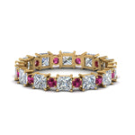Load image into Gallery viewer, 2.50-carat-art-deco-diamond-eternity-wedding-band-with-pink-sapphire-in-yellow-gold-FDEWB123628PR(3.00MM)GSADRPI-NL-YG.jpg