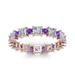 Load image into Gallery viewer, 2.50-carat-art-deco-diamond-eternity-wedding-band-with-purple-topaz-in-rose-gold-FDEWB123628PR(3.00MM)GVITO-NL-RG.jpg
