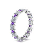 Load image into Gallery viewer, 2.50-carat-art-deco-diamond-eternity-wedding-band-with-purple-topaz-in-white-gold-FDEWB123628PR(3.00MM)GVITO-NL-WG.jpg