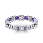 Load image into Gallery viewer, 2.50-carat-art-deco-diamond-eternity-wedding-band-with-purple-topaz-in-white-gold-FDEWB123628PR(3.00MM)GVITO-NL-WG.jpg