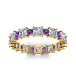 Load image into Gallery viewer, 2.50-carat-art-deco-diamond-eternity-wedding-band-with-purple-topaz-in-yellow-gold-FDEWB123628PR(3.00MM)GVITO-NL-YG.jpg
