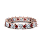 Load image into Gallery viewer, 2.50-carat-art-deco-diamond-eternity-wedding-band-with-ruby-in-rose-gold-FDEWB123628PR(3.00MM)GRUDR-NL-RG.jpg