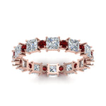 Load image into Gallery viewer, 2.50-carat-art-deco-diamond-eternity-wedding-band-with-ruby-in-rose-gold-FDEWB123628PR(3.00MM)GRUDR-NL-RG.jpg