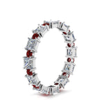 Load image into Gallery viewer, 2.50-carat-art-deco-diamond-eternity-wedding-band-with-ruby-in-white-gold-FDEWB123628PR(3.00MM)GRUDR-NL-WG.jpg