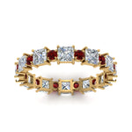 Load image into Gallery viewer, 2.50-carat-art-deco-diamond-eternity-wedding-band-with-ruby-in-yellow-gold-FDEWB123628PR(3.00MM)GRUDR-NL-YG.jpg