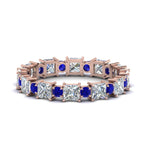 Load image into Gallery viewer, 2.50-carat-art-deco-diamond-eternity-wedding-band-with-sapphire-in-rose-gold-FDEWB123628PR(3.00MM)GSABL-NL-RG.jpg