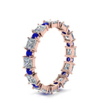Load image into Gallery viewer, 2.50-carat-art-deco-diamond-eternity-wedding-band-with-sapphire-in-rose-gold-FDEWB123628PR(3.00MM)GSABL-NL-RG.jpg