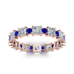 Load image into Gallery viewer, 2.50-carat-art-deco-diamond-eternity-wedding-band-with-sapphire-in-rose-gold-FDEWB123628PR(3.00MM)GSABL-NL-RG.jpg