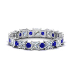 Load image into Gallery viewer, 2.50-carat-art-deco-diamond-eternity-wedding-band-with-sapphire-in-white-gold-FDEWB123628PR(3.00MM)GSABL-NL-WG.jpg