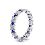 Load image into Gallery viewer, 2.50-carat-art-deco-diamond-eternity-wedding-band-with-sapphire-in-white-gold-FDEWB123628PR(3.00MM)GSABL-NL-WG.jpg