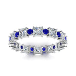 Load image into Gallery viewer, 2.50-carat-art-deco-diamond-eternity-wedding-band-with-sapphire-in-white-gold-FDEWB123628PR(3.00MM)GSABL-NL-WG.jpg