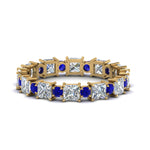 Load image into Gallery viewer, 2.50-carat-art-deco-diamond-eternity-wedding-band-with-sapphire-in-yellow-gold-FDEWB123628PR(3.00MM)GSABL-NL-YG.jpg