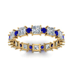 Load image into Gallery viewer, 2.50-carat-art-deco-diamond-eternity-wedding-band-with-sapphire-in-yellow-gold-FDEWB123628PR(3.00MM)GSABL-NL-YG.jpg