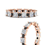 Load image into Gallery viewer, 2.50-carat-art-deco-princess-diamond-eternity-band-with-black-diamond-in-rose-gold-fdewb10256prgblackangle3-3.00mm-nl-rg