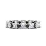 Load image into Gallery viewer, 2.50-carat-art-deco-princess-diamond-eternity-band-with-black-diamond-in-white-gold-fdewb10256prgblacksleep-3.00mm-nl-wg