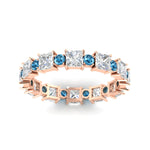 Load image into Gallery viewer, 2.50-carat-art-deco-princess-diamond-eternity-band-with-blue-topaz-in-rose-gold-fdewb10256prgicbltoangle5-3.00mm-nl-rg